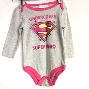 Supergirl pink sz 6/12months one piece superhero
